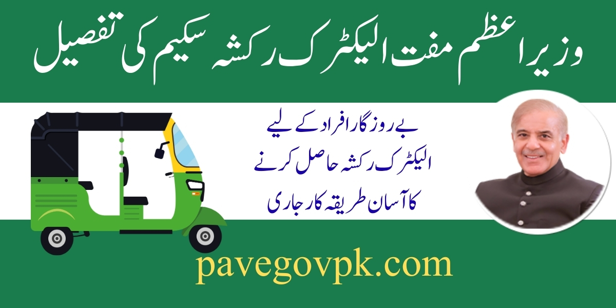 Apply for PM Electric Rickshaws Scheme on pave.gov.pk