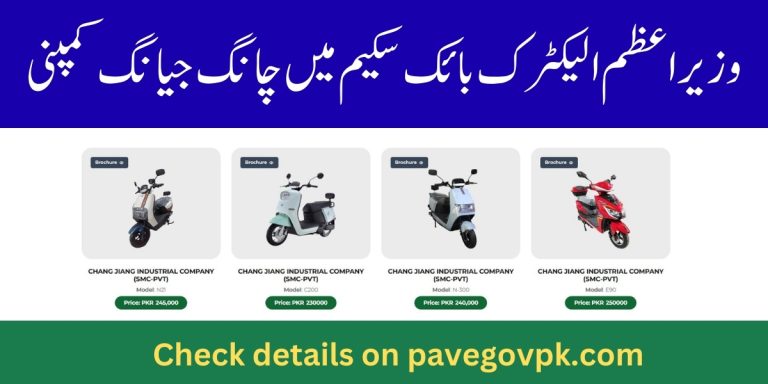 Chang Jiang Electric Bike Pakistan in PM Scheme 2025