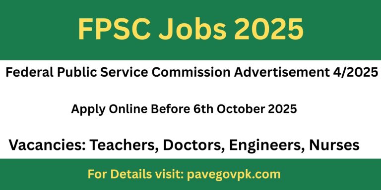 FPSC Jobs September 2025 Advertisement