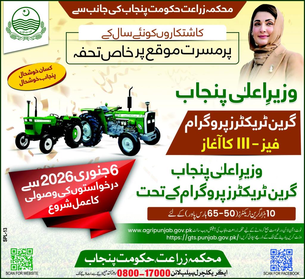 CM Punjab Green Tractor Program 2026 Phase 3